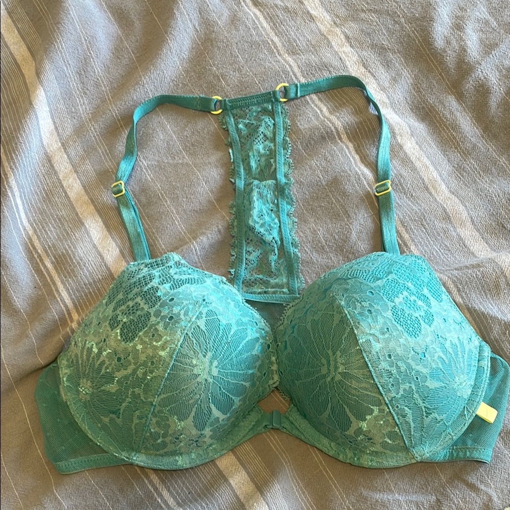 Lace Teal Bra 34C